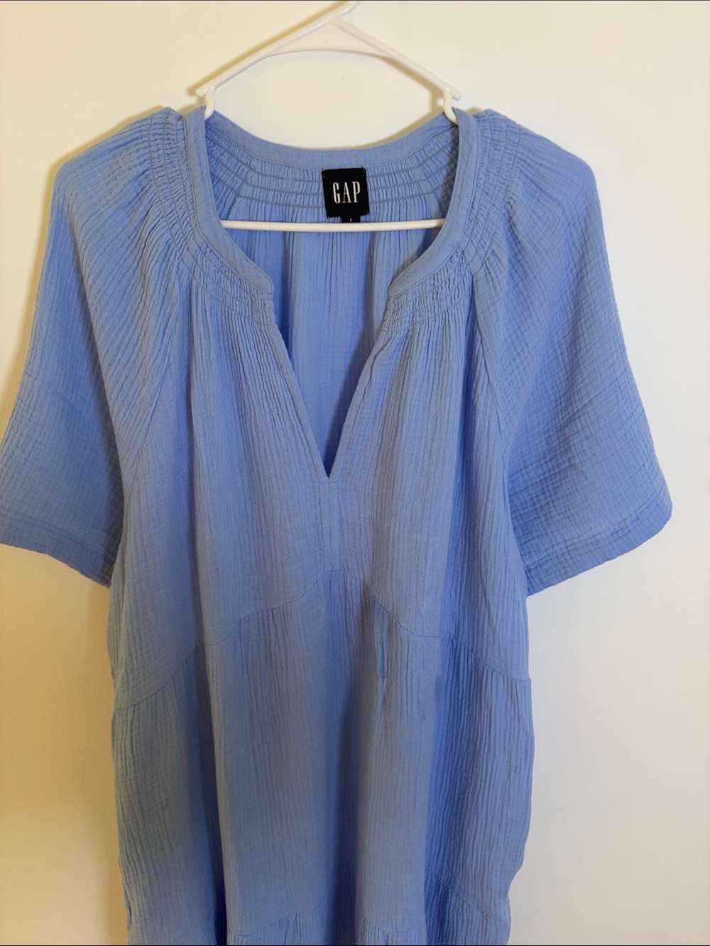 GAP Light Blue Gauze Peasant Tunic